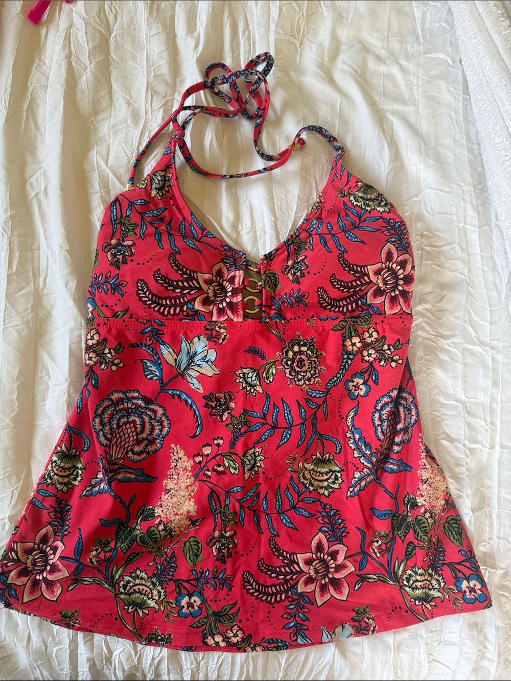 Ella Moss Pink Floral Halter Swim Camisole